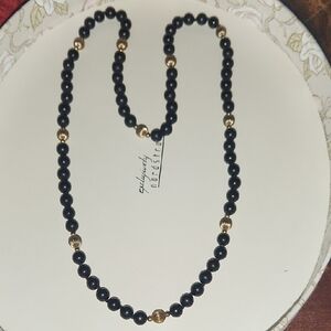 Elegant Black Onyx and Gold Necklace